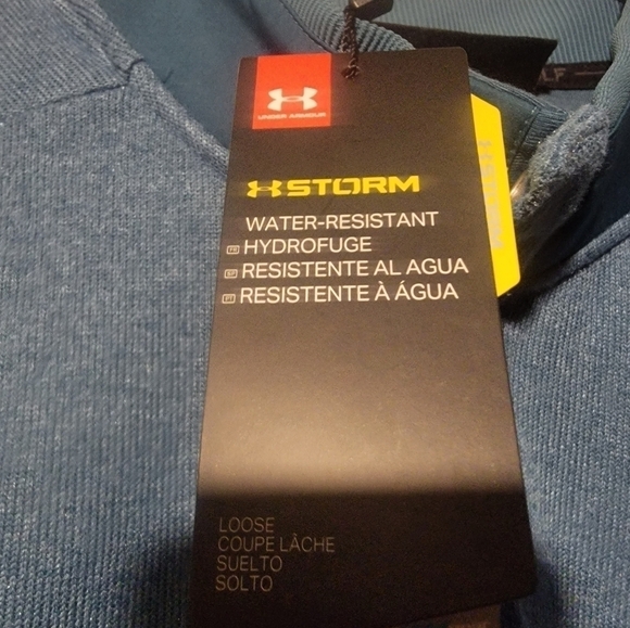 Under Armour Golf Storm Men's Size L Sweater Fleece Snap Mock Blue 1329832 414 - Picture 4 of 6